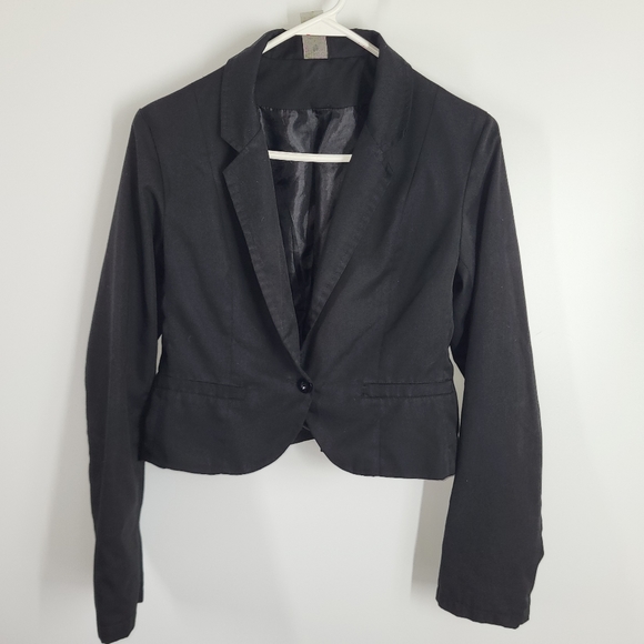 Sace Black Cropped Suit Blazer Jacket - Picture 1 of 5
